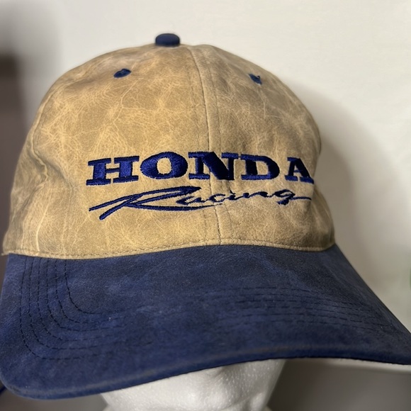 Vintage HONDA Racing Authentic Racewear White Distressed Look Hat - Picture 2 of 6
